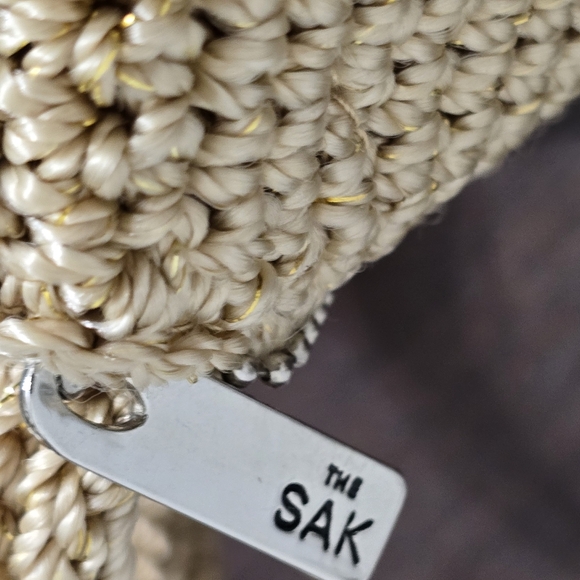 The SAK Small Metallic Gold Accents Crochet Knit Crossbody - Picture 13 of 16